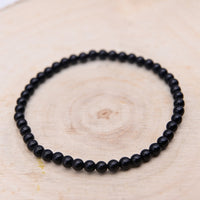 Bracelet Obsidienne Noire "Armure"