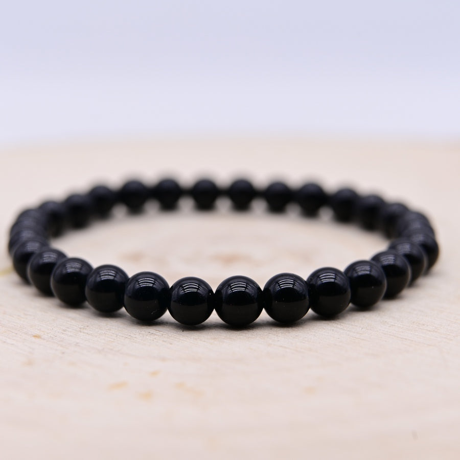 Bracelet Obsidienne Noire "Armure"