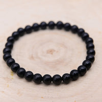 Bracelet Obsidienne Noire "Armure"