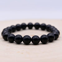 Bracelet Obsidienne Noire "Armure"