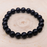 Bracelet Obsidienne Noire "Armure"