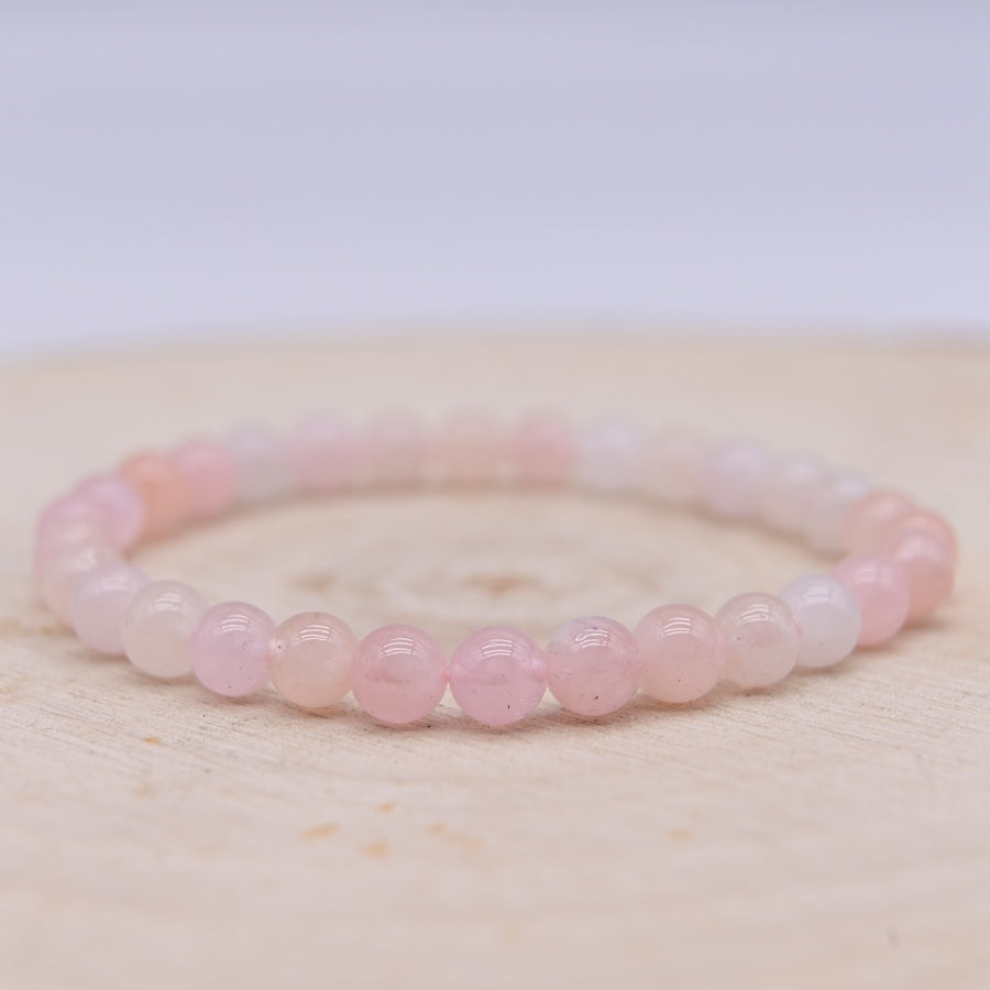 [RARE] Bracelet en Morganite 6mm "Amour et Guérison" - Extra