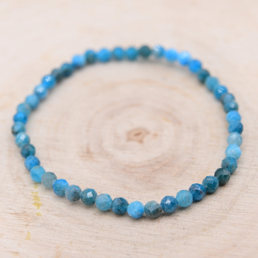 Bracelet Facetté Apatite Bleue "Volonté"