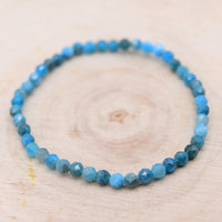 Bracelet Facetté Apatite Bleue "Volonté"