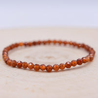 Bracelet Facetté Grenat Brun Hessonite "Passion"