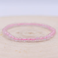 Bracelet Facetté Quartz Rose "Amour"