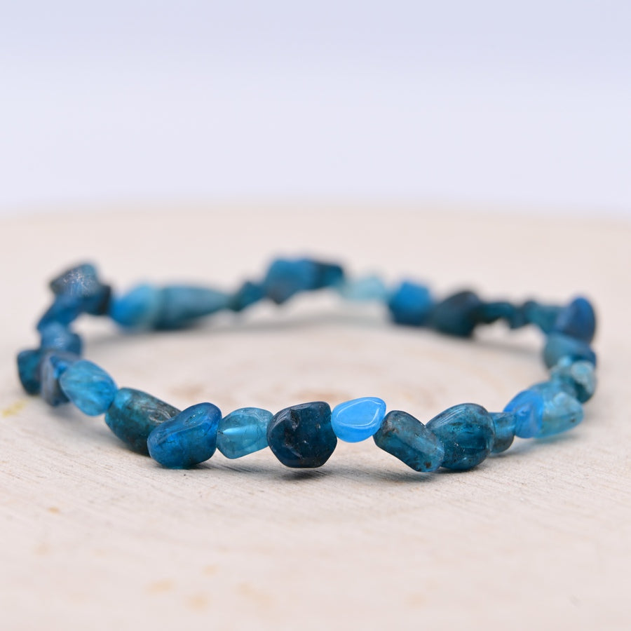 Bracelet Roulé Apatite Bleue "Volonté"