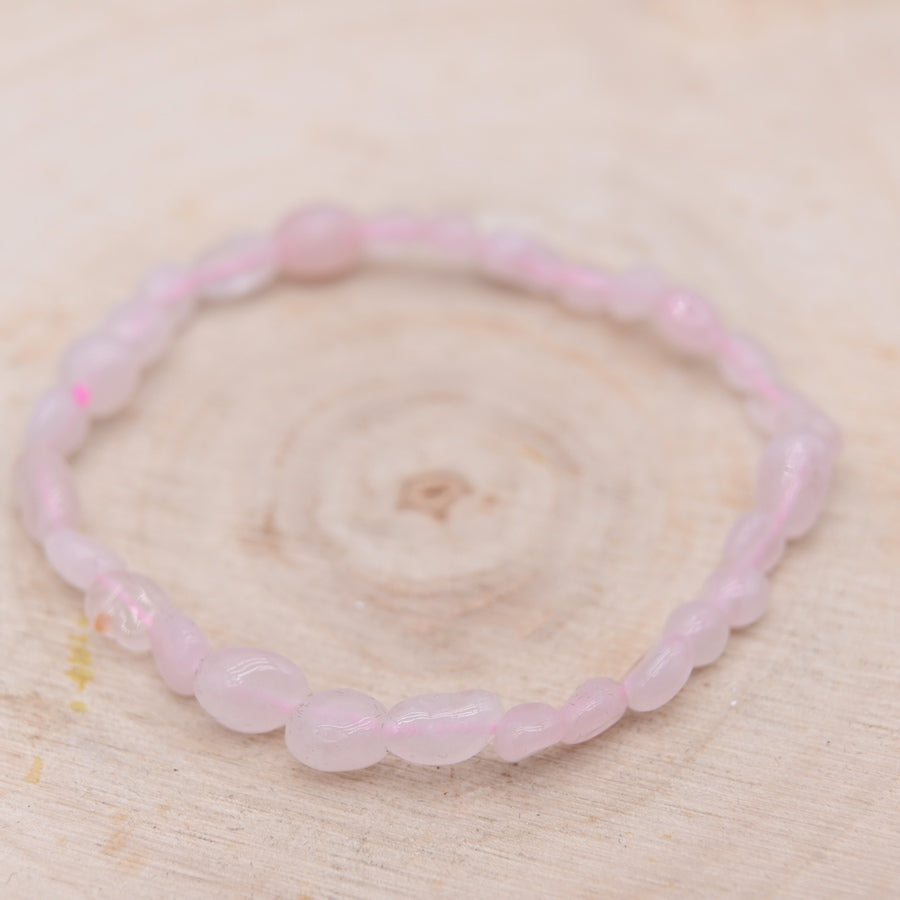 Bracelet Roulé Quartz Rose "Amour"