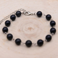 Bracelet Ayanna Obsidienne Noire "Armure"