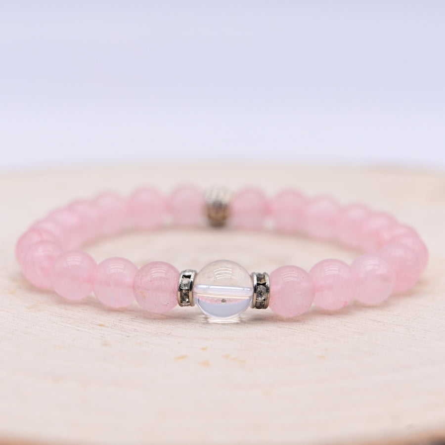 Bracelet Nikiti Quartz Rose "Amour"