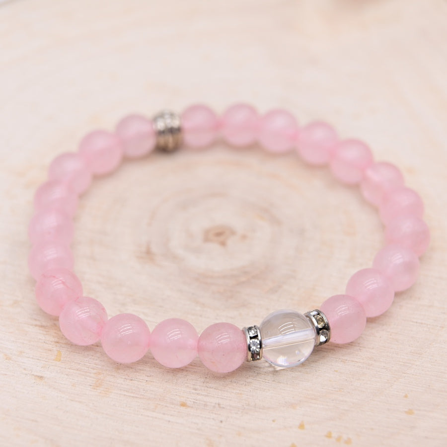 Bracelet Nikiti Quartz Rose "Amour"