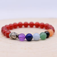 Bracelet Cornaline Bouddha 7 Chakras