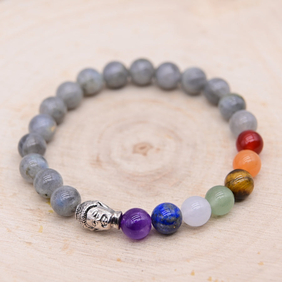 Bracelet Labradorite Bouddha 7 Chakras