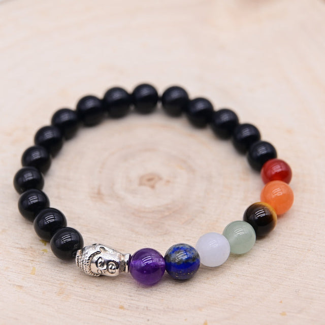 Bracelet Obsidienne Bouddha 7 Chakras