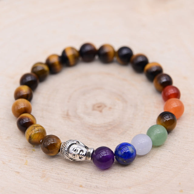 Bracelet Oeil de Tigre Bouddha 7 Chakras