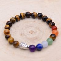 Bracelet Oeil de Tigre Bouddha 7 Chakras