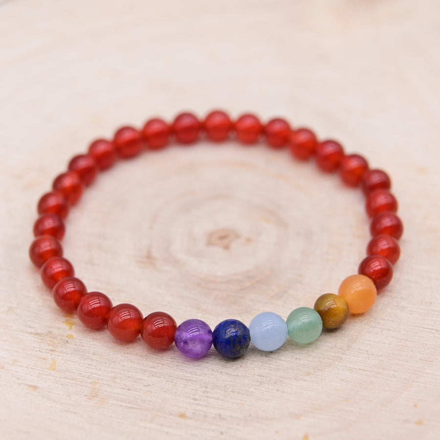 Bracelet Cornaline 7 Chakras