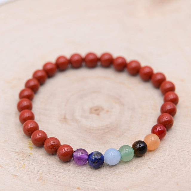 Bracelet Jaspe Rouge 7 Chakras