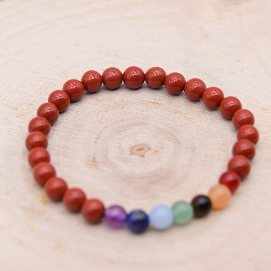 Bracelet Jaspe Rouge 7 Chakras