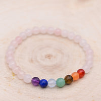 Bracelet Quartz Rose 7 Chakras