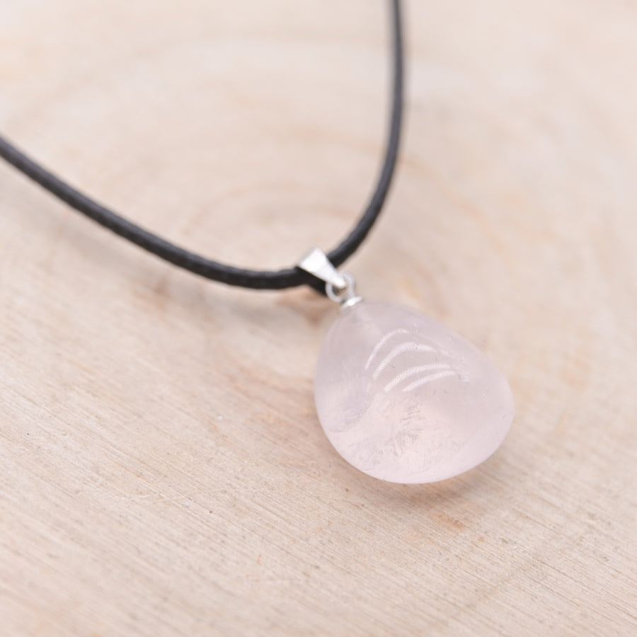 Pendentif Roulé Quartz Rose "Amour"