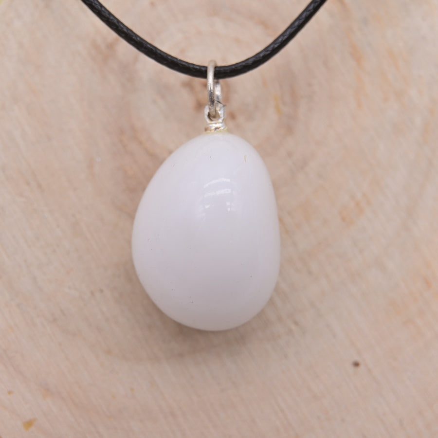 Pendentif Roulé Quartz Neige "Paix"