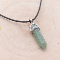 Pendentif Pointe Hexa Aventurine Verte "Tranquilité"