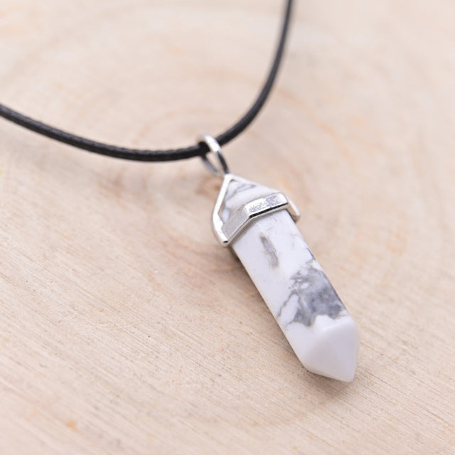 Pendentif Pointe Hexa Howlite "Patience"