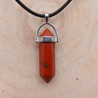 Pendentif Pointe Hexa Jaspe Rouge "Vitalité"