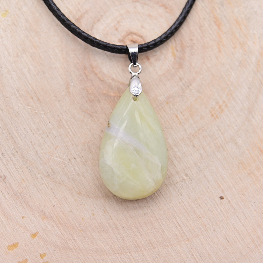 Pendentif Goutte Jade de Chine "Chance"