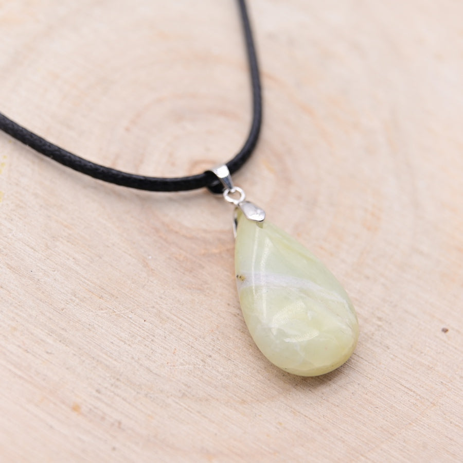 Pendentif Goutte Jade de Chine "Chance"