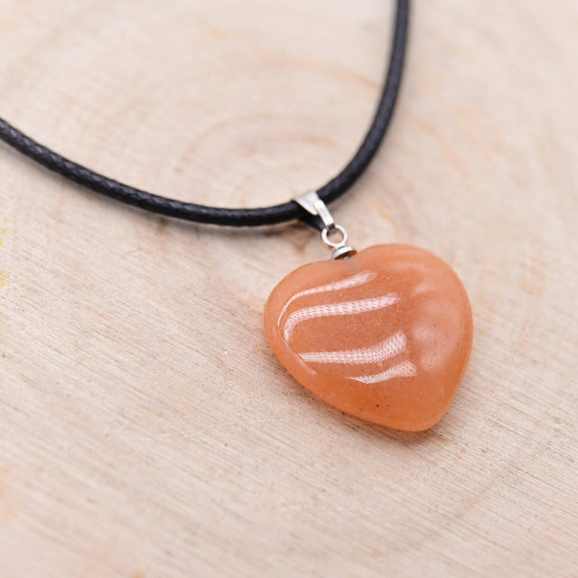 Pendentif Coeur Aventurine Orange "Motivation et Confiance"