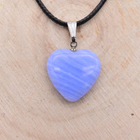 Pendentif Coeur Calcédoine Bleue "Clarté"