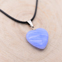 Pendentif Coeur Calcédoine Bleue "Clarté"