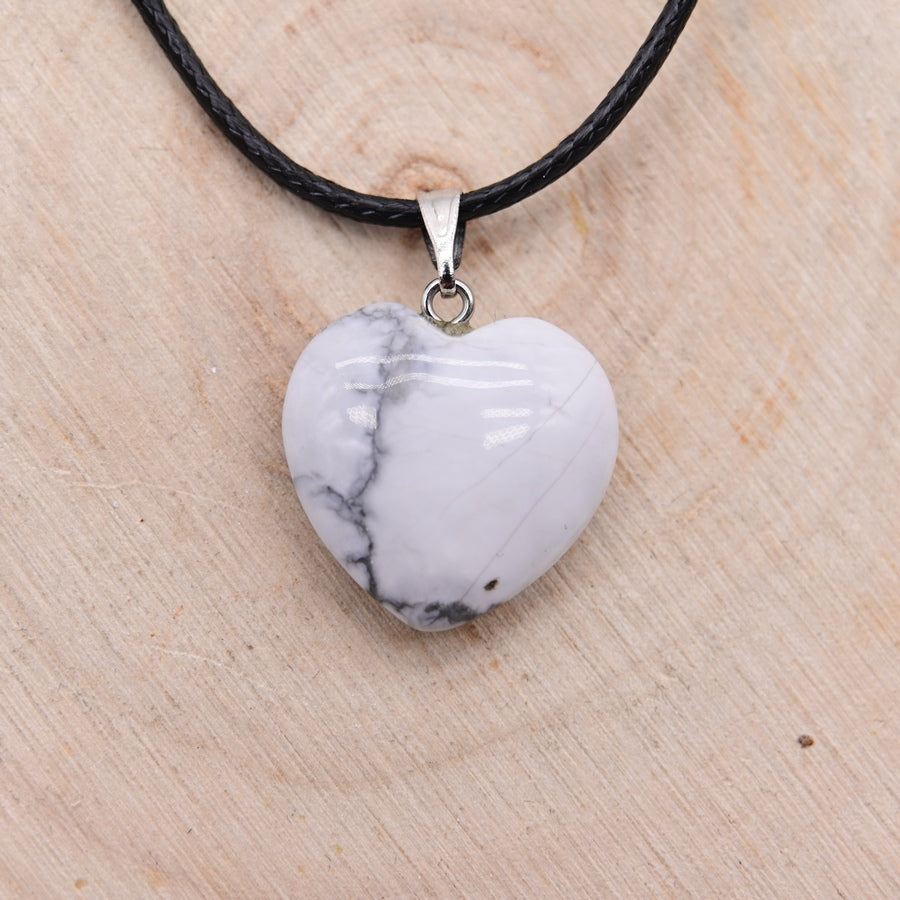 Pendentif Coeur Howlite "Patience"