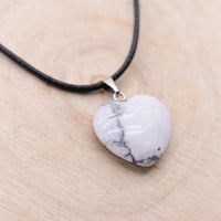 Pendentif Coeur Howlite "Patience"