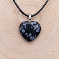 Pendentif Coeur Obsidienne Mouchetée "Clarté et Protection"