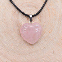 Pendentif Coeur Quartz Rose "Amour"