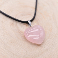 Pendentif Coeur Quartz Rose "Amour"