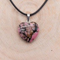 Pendentif Coeur Rhodonite "Soutien Emotionnel"