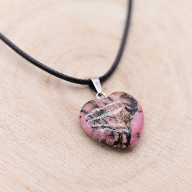 Pendentif Coeur Rhodonite "Soutien Emotionnel"