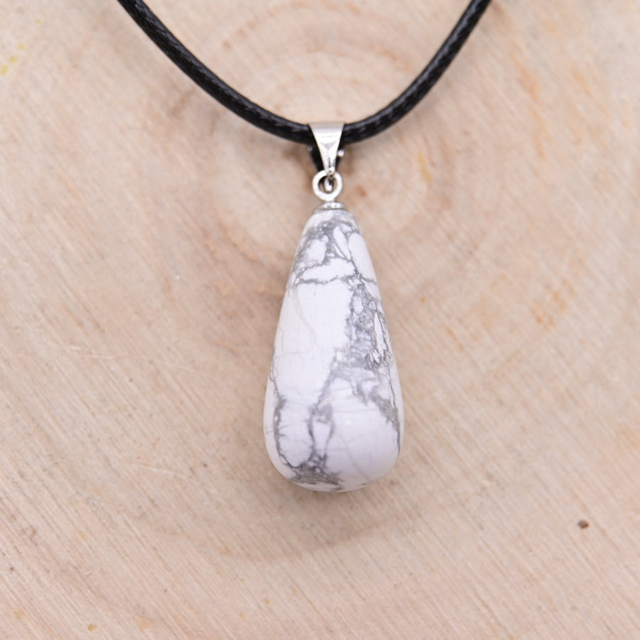 Pendentif Larme Howlite "Patience"