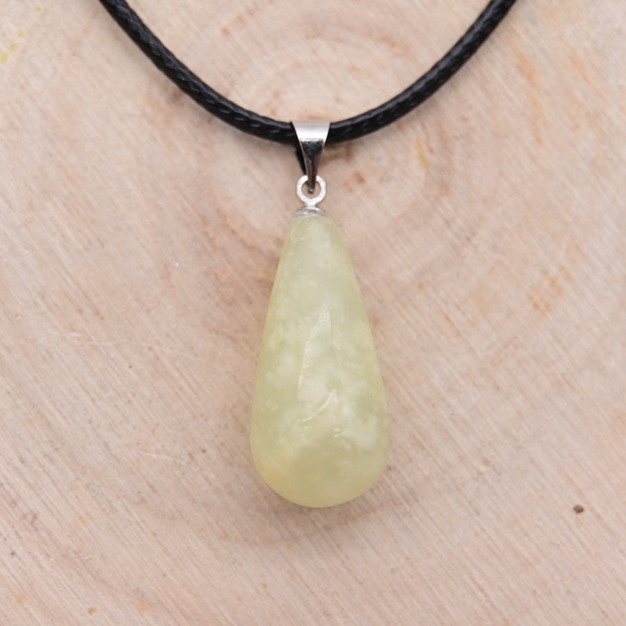 Pendentif Larme Jade de Chine "Chance"