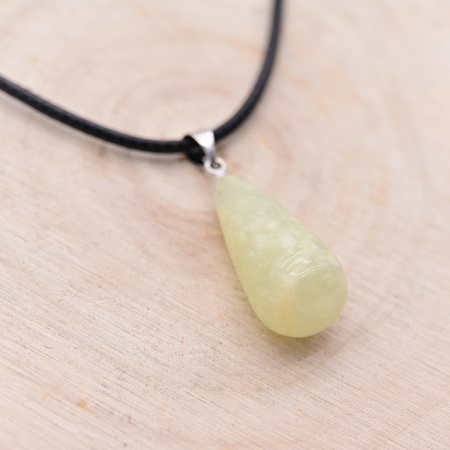 Pendentif Larme Jade de Chine "Chance"