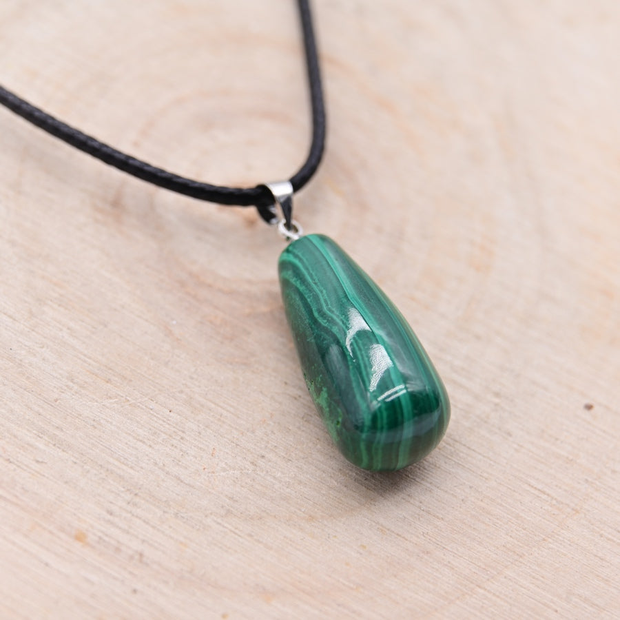 Pendentif Larme Malachite "Transformation"