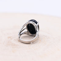 Bague Agate Noire "Ancrage"