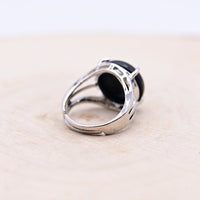 Bague Agate Noire "Ancrage"