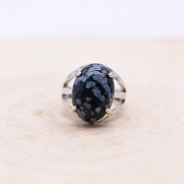 Bague Obsidienne Mouchetée "Clarté et Protection"