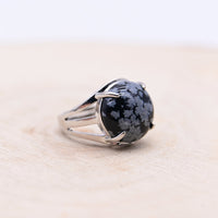 Bague Obsidienne Mouchetée "Clarté et Protection"