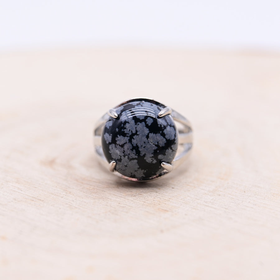 Bague Obsidienne Mouchetée "Clarté et Protection"